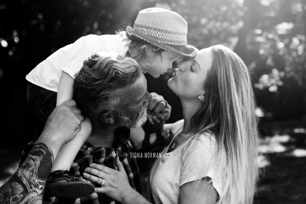 family kissing